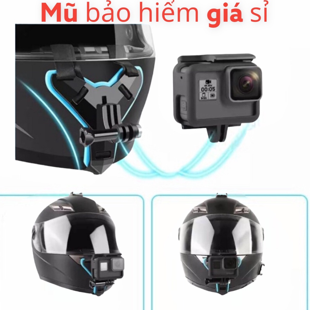 Bộ Phụ Kiện Gắn Cằm Nón Fullface, Đai Gắn Camera Hành Trình Lên Cằm Nón Bảo Hiểm