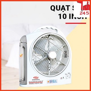 Quạt sạc kiêm đèn sạc honjianda hjd- fl213 led 2 bình - hàng chính hãng.
