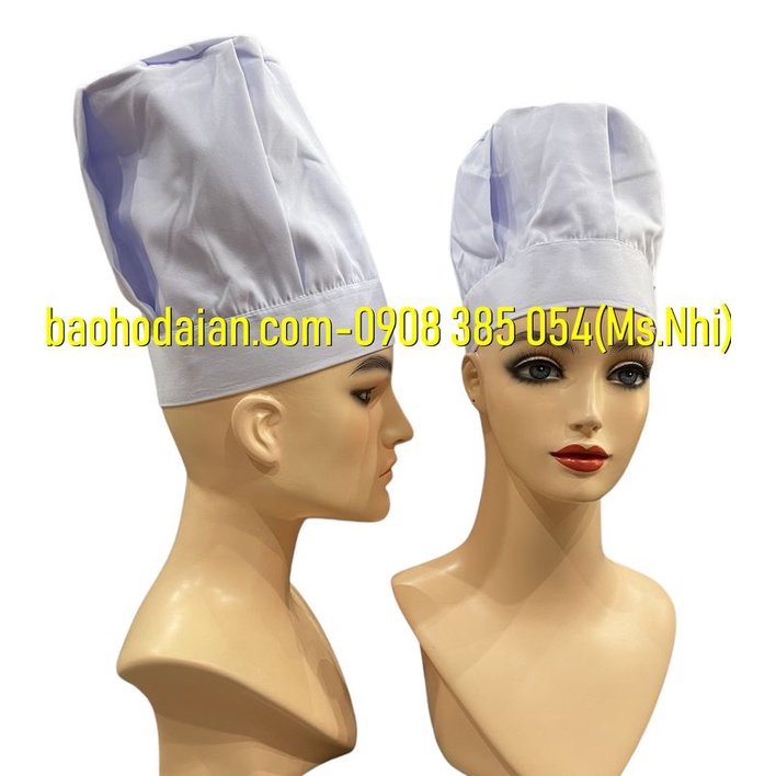 Nón đầu bếp vải kaki cotton cao cấp dày dặn