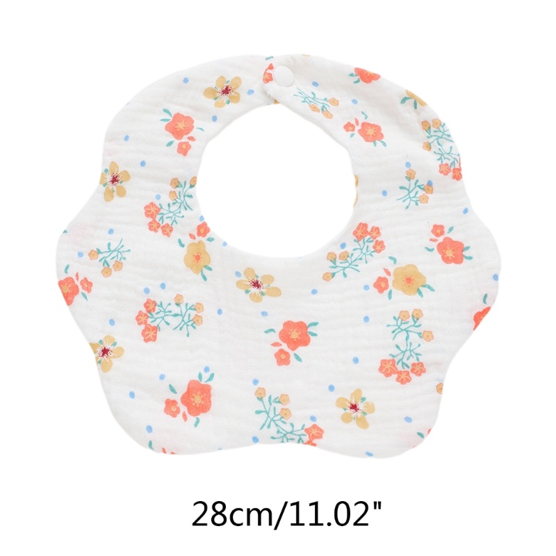 Yếm Ăn Cotton In Hoa Dễ Thương Cho Bé 0-18 Tháng Tuổi