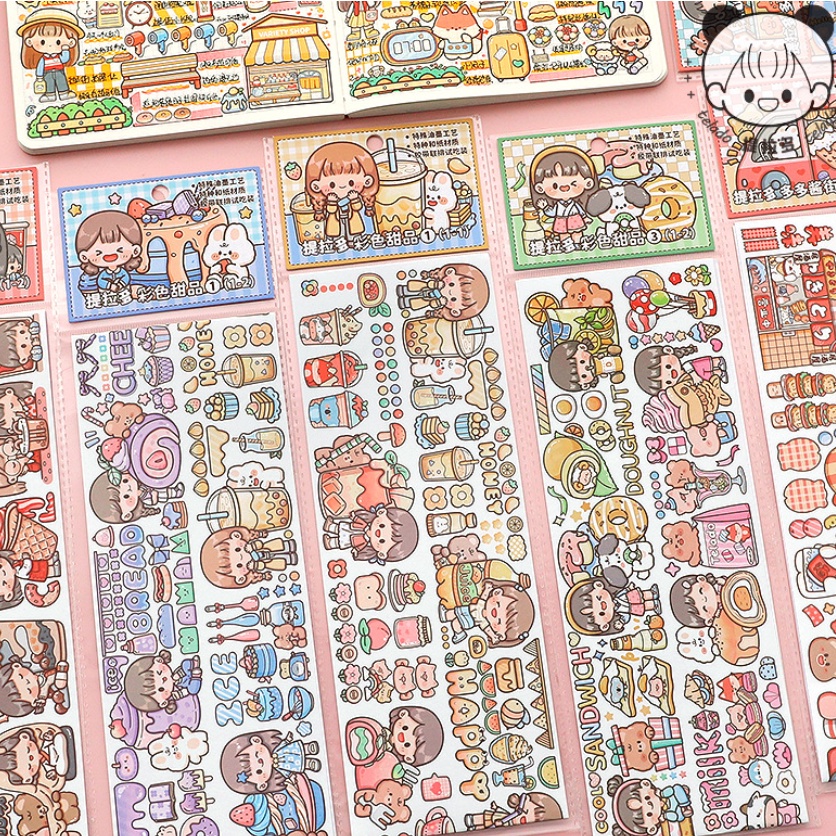 Tấm sticker họa tiết TELADO dễ thương, Hình dán DoDoJam giấy washi siêu cute, Sticker bản dài xinh xắn sáng tạo sổ tay