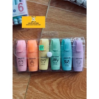 Bút dạ quang mini set 6 cây
