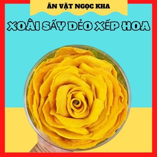 400g Xoài sấy dẻo xếp hoa loại 1, ăn vặt an giang, ăn vặt ngọc kha, ăn vặt long xuyên