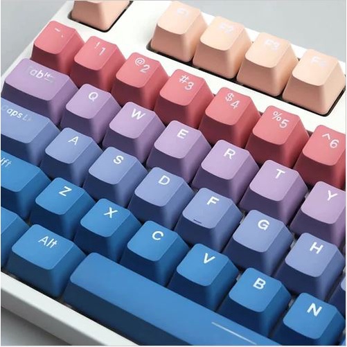 Keycap ombre nút bàn phím cơ PBT Dye-sub xuyên led