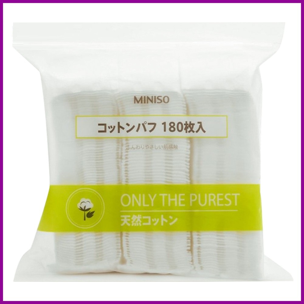 Bông tẩy trang Miniso Nhật Bản 180 miếng
