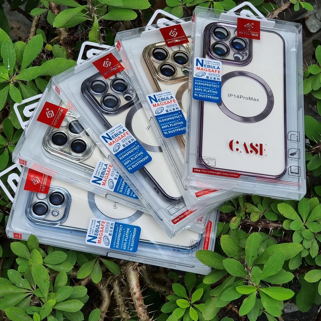 (Ốp Iphone) Ốp lưng trong viền màu hỗ trợ Magsafe KST bảo vệ mắt kính,chống bụi lỗ loa dành cho IPhone 14/Plus/Pro/Prm
