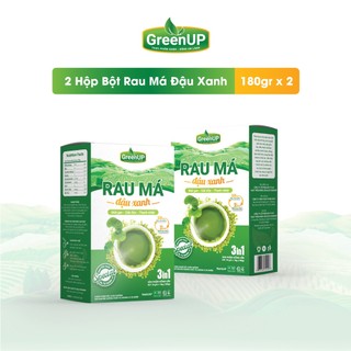 Combo 2 hộp bột rau má đậu xanh greenup - rau má uống liền- giải rượu & thanh lọc cơ thể- rmdxh02
