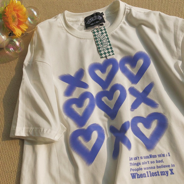 NRVP Áo Thun Unisex Mùa Hè Dáng Suông Tay Cộc Phong Cách Hàn Quốc Cho Nam Nữ