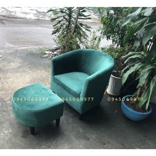 Bộ sofa đơn thư giãn giá rẻ màu xanh lá, ghế nail mini nhỏ gọn, ghế đơn giao toàn quốc