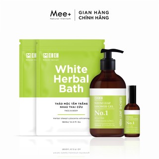 Combo 2 Tắm Trắng Nhau Thai Cừu , xịt viêm Nang Lông 100ml và Sữa Tắm 500ml MEE NATURAL