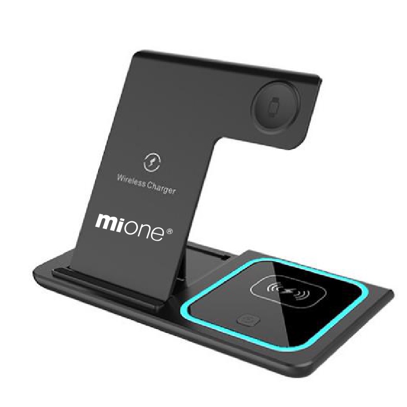 Đế sạc nhanh không dây MIONE 4 trong 1 15W dành cho điện thoại đồng hồ thông minh
