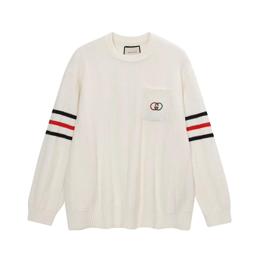 Áo len nam dài tay Gucci GC GG đơn sắc kẻ sọc tay nổi bật