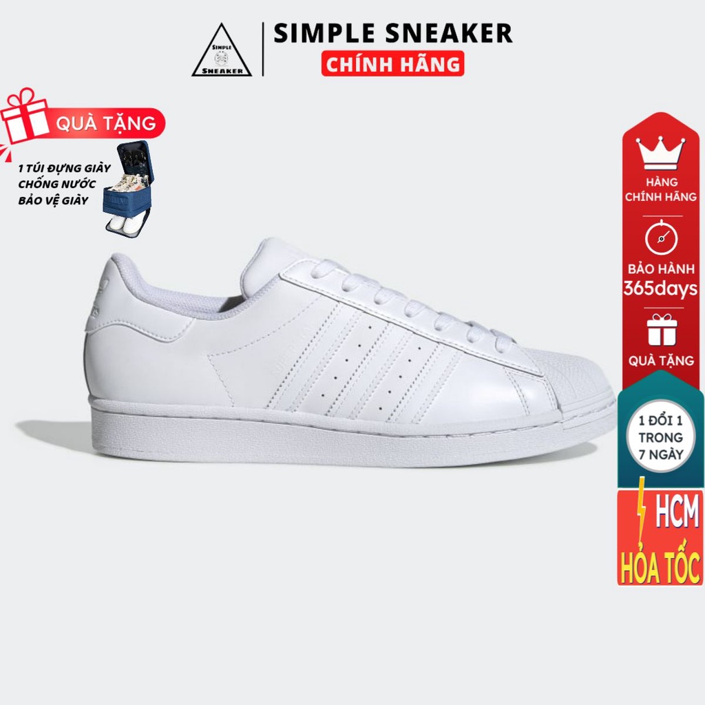 Giày Superstar Chính Hãng 🔴FREESHIP🔴 Adidas Super Star All White Chuẩn Auth -Giày Adidas Superstar Full Trắng