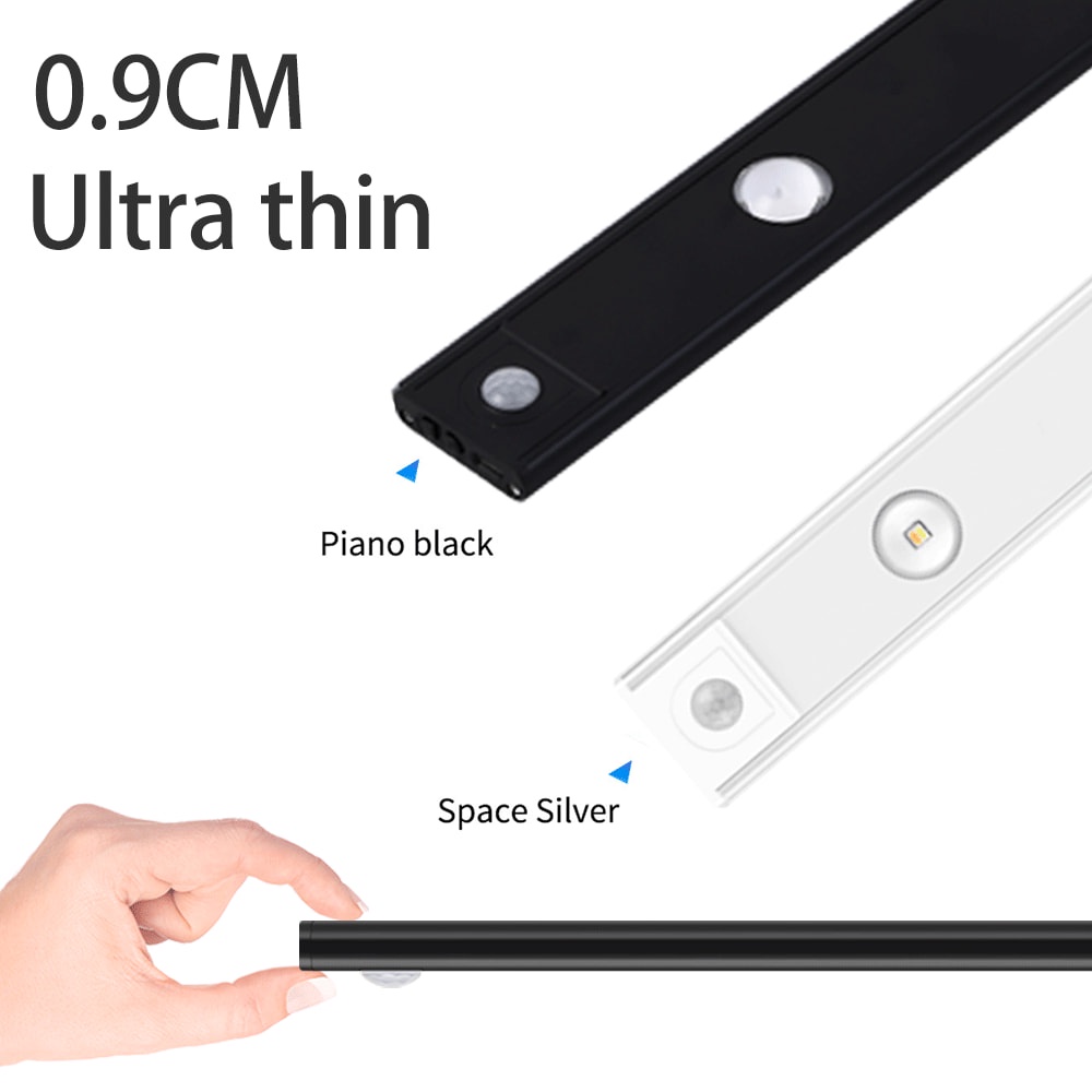 Đèn LED 20 / 30 / 40CM Siêu Mỏng Cảm Biến Chuyển Động Không Dây Gắn Tủ Quần Áo / Tủ Quần Áo