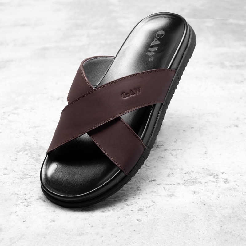 Dép Gaw chéo da bò mã G228N