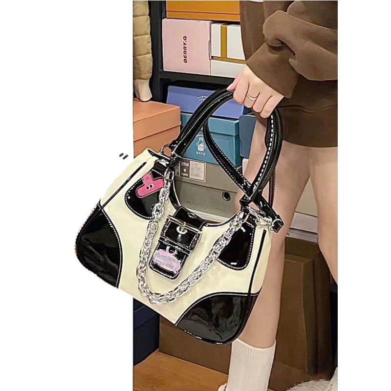 Mischa Túi Đeo Vai canvas Dây Xích Kim Loại Thời Trang Dễ Phối Đồ Cho Nữ