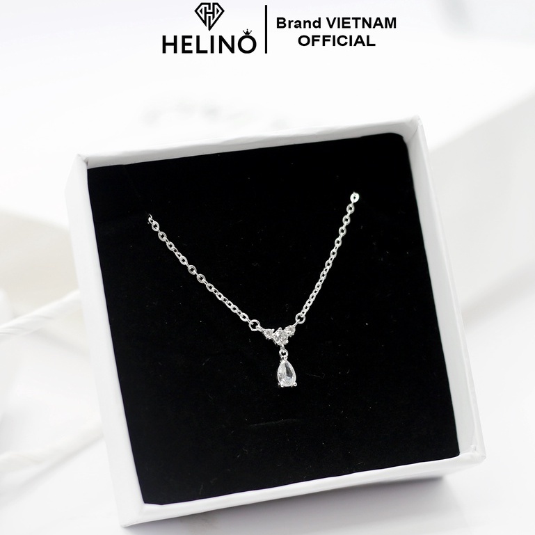 Dây chuyền bạc nữ HELINO đá treo giọt nước đính đá lấp lánh C12