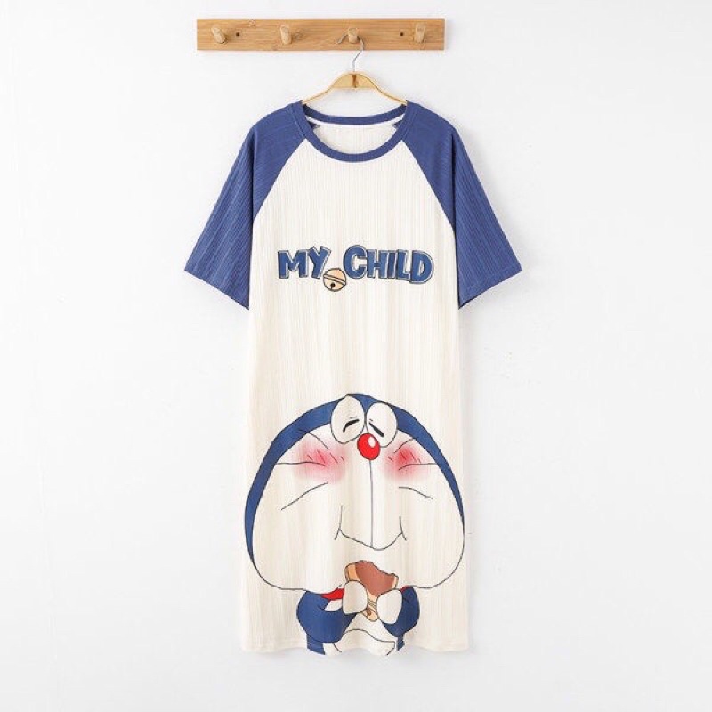 Váy ngủ tay ngắn My child dễ thương hình mèo Doraemon