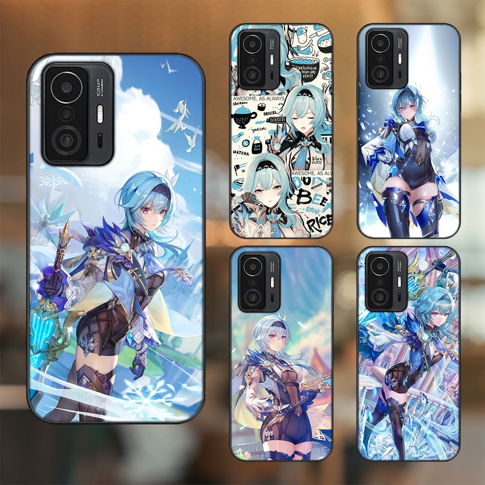 Ốp lưng Xiaomi 11T Pro 5G viền đen in hình Eula Genshin Impact