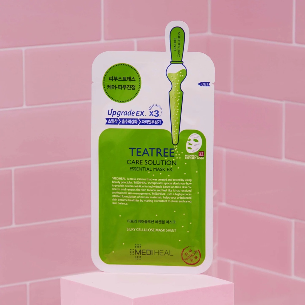 Teatree Care Solution Essential Mask EX - Mặt Nạ Mediheal Tinh Chất Trà Xanh Làm Giảm Mụn 25ml