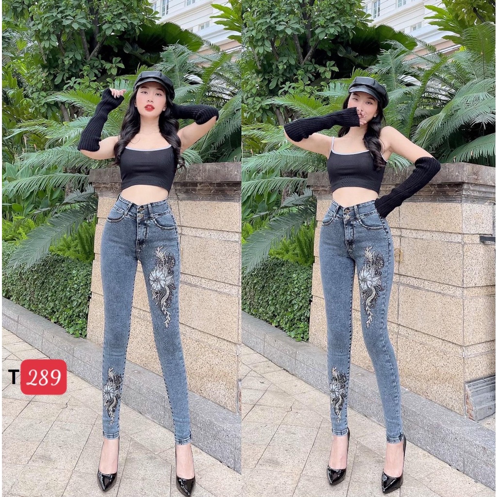 Quần jean nữ lưng cao mẫu mới  chất bò co giãn skinny ôm dáng siêu xinh mịn sịn A-T Fashion - MQ289