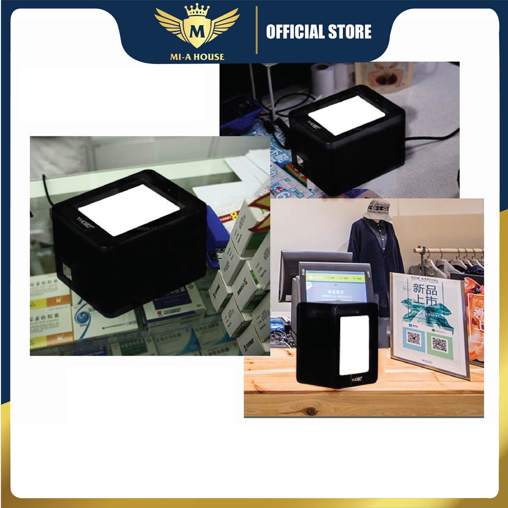 Máy quét mã vạch đa tia YHD 9800 2D - Máy Scan mã vạch Qr để bàn dùng cho Siêu thị, Cửa hàng