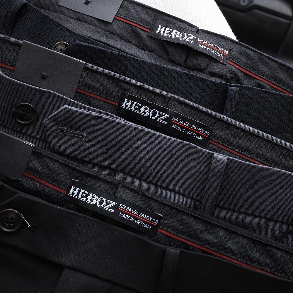 Quần âu, tây nam chất vải cotton basic cao cấp có chạy viền đỏ ở lưng quần Heboz 3M - 00001274