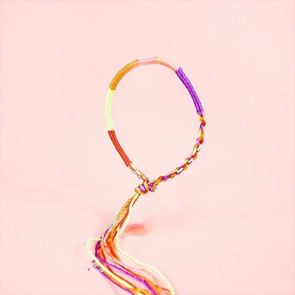 Vòng Tay Dây Pha Màu Chén Vàng May Mắn Phong Thủy Handmade 150 Dễ Thương - Hazo