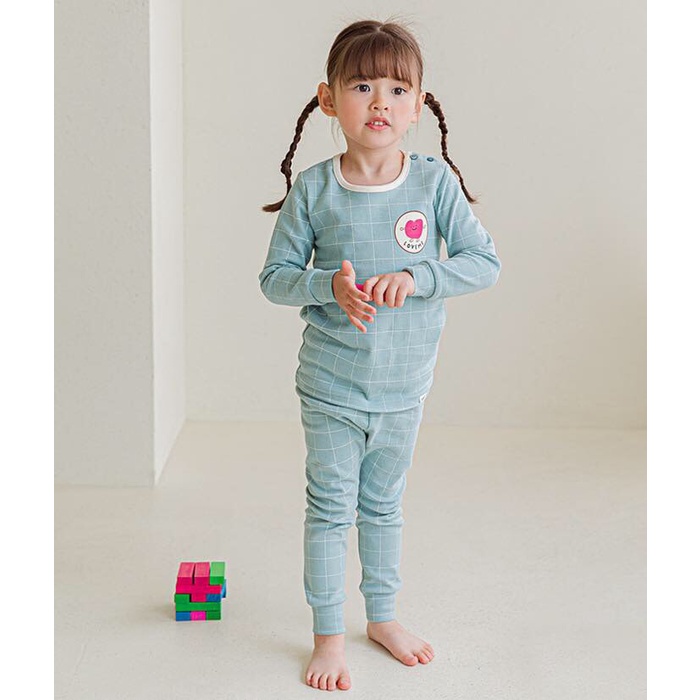 Bộ cotton nỉ cordi-i Hàn Quốc mẫu kẻ caro