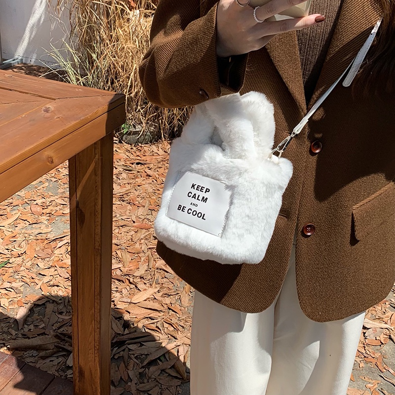 Túi Xách bucket Phủ Bông Mềm Mại Thời Trang Nữ Sành Điệu