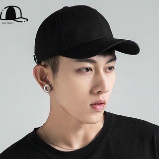 Nón lưỡi trai unisex nón kết trơn trắng đen thời trang form cứng cáp