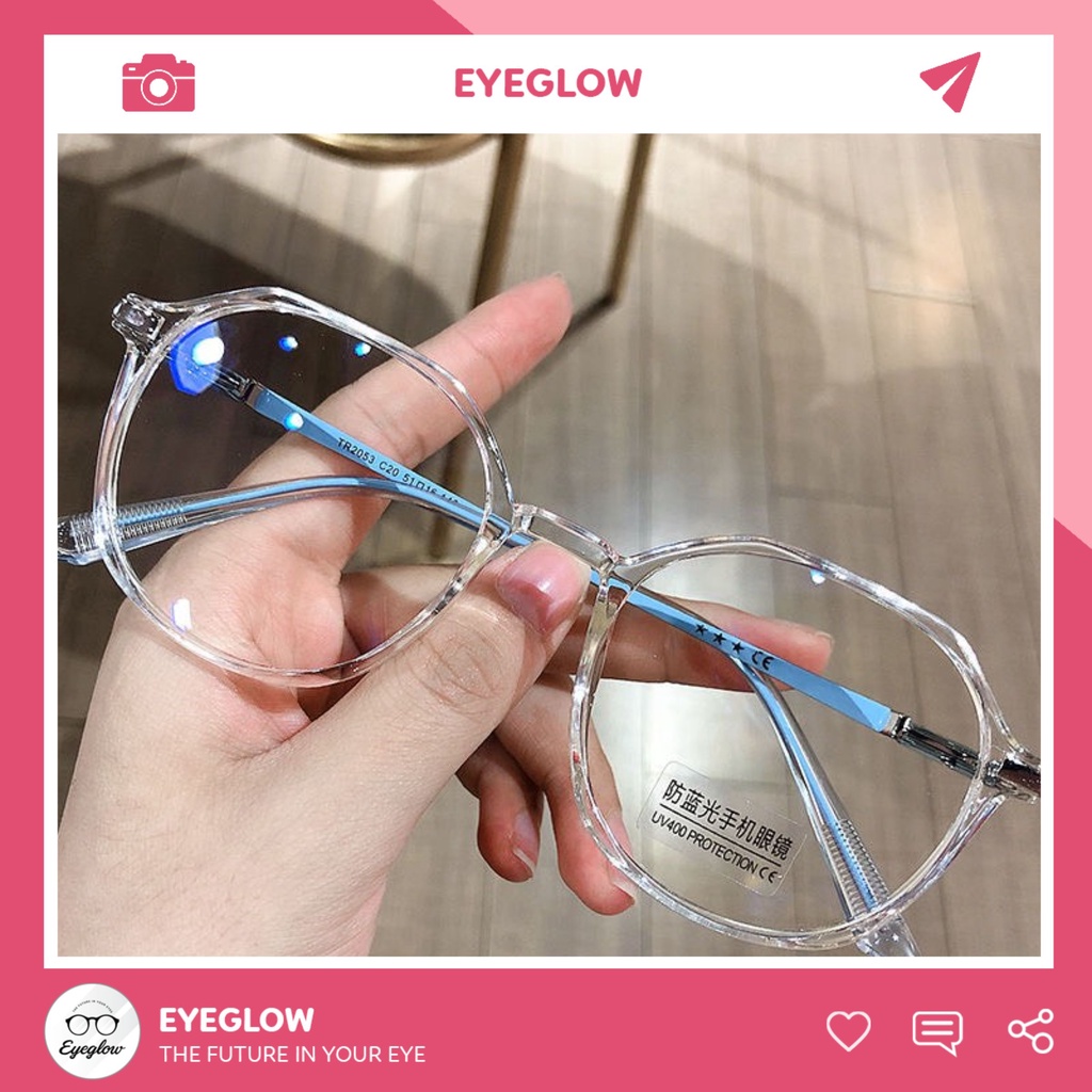 Gọng kính cận nam nữ EYEGLOW phong cách Hàn Quốc đơn giản dễ đeo cân mọi outfit phù hợp nhiều gương mặt EG3279