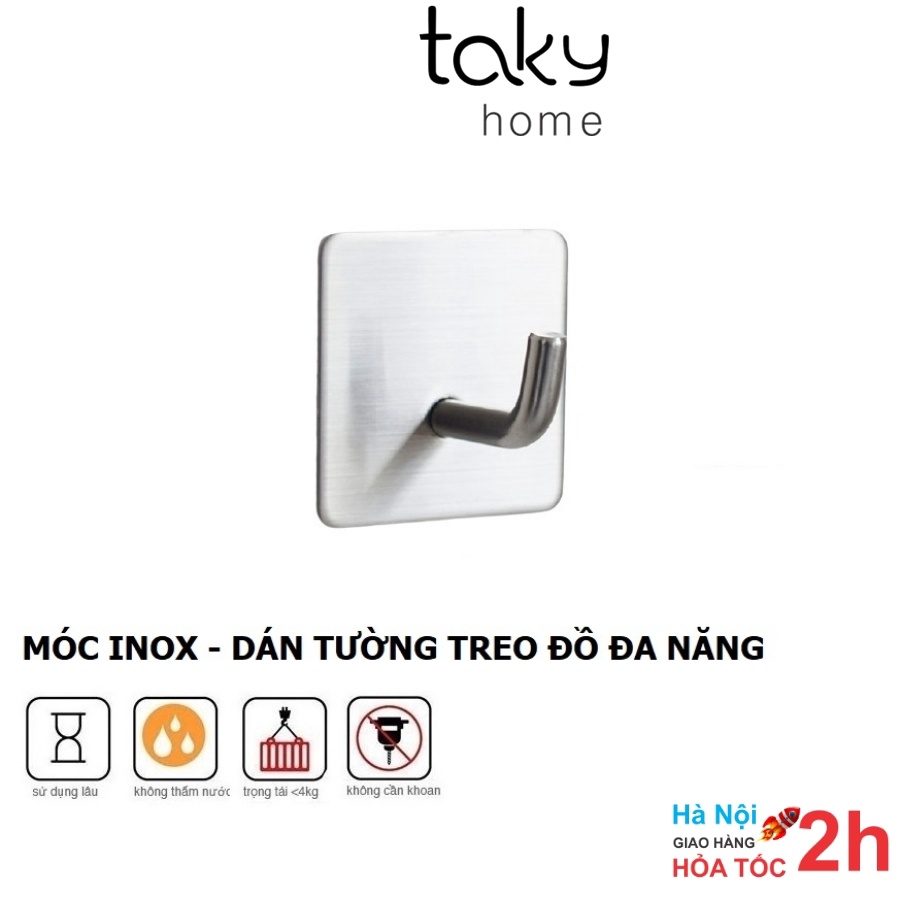 Móc Inox Dán Tường Chịu Lực, Treo Đa Năng, Treo Quần Áo, Đồ Dùng Trong Nhà Tắm, Bếp, Tiện Dụng, Gọn Gàng. TakyHome 2005