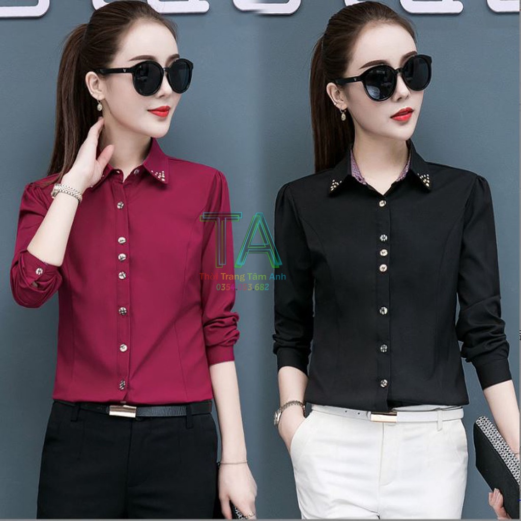 Sơ mi nữ dài tay mùa xuân và thu phiên bản phụ nữ hàn quốc (Tâm Anh_ Thời Trang Sỉ Lẻ)