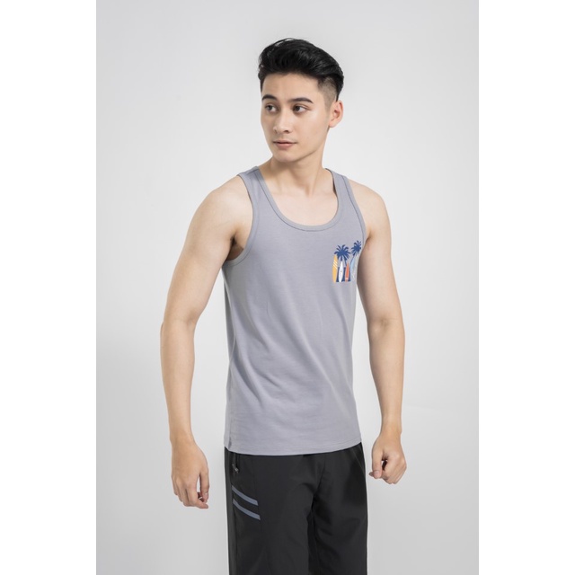 Áo ba lỗ KWIN nam tanktop tập gym 4 màu phối họa tiết biển trẻ trung thấm hút mồ hôi tốt KTT007S1