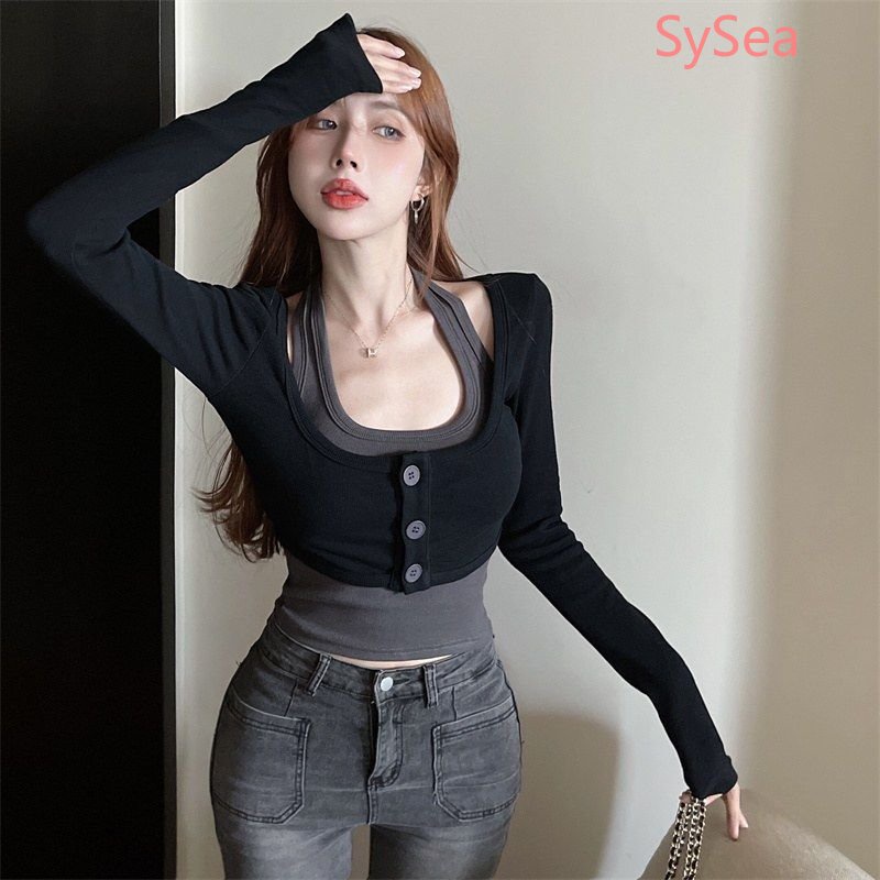 Set Áo Cardigan Dệt Kim + Áo Hai Dây Gợi Cảm Thời Trang Mùa Thu Theo Phong Cách Hàn Quốc