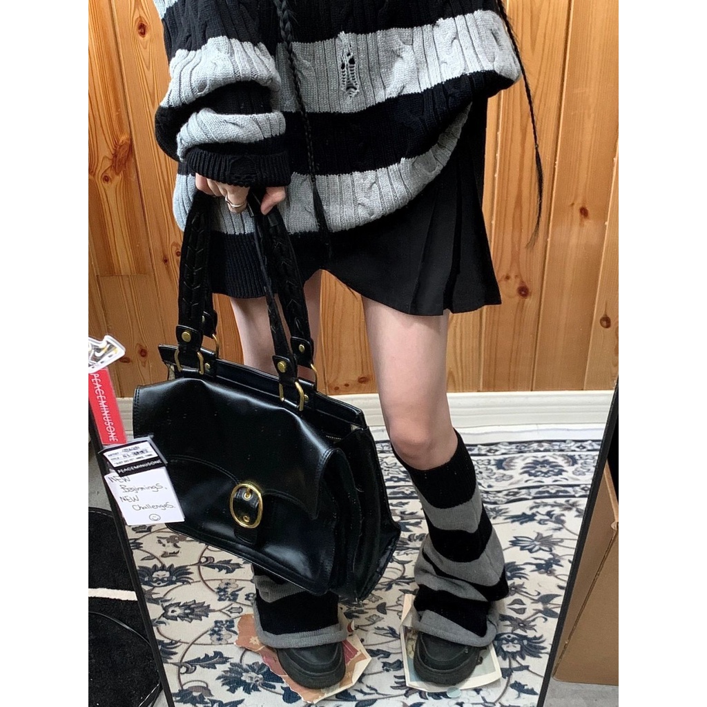Áo Sweater Dáng Rộng Che Phủ Chân Phong Cách Harajuku Retro Mùa Thu Đông Cho Nữ ins Niche Read