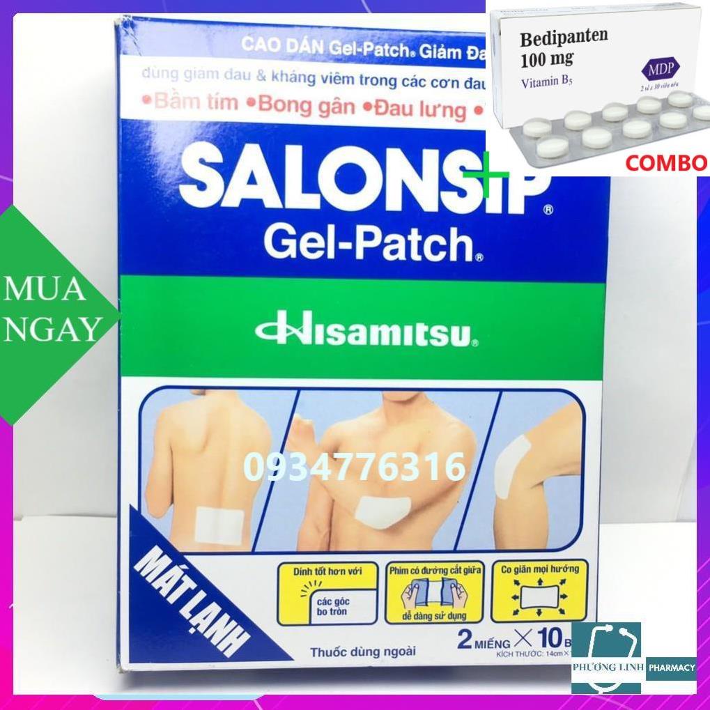 Combo Bedipanten 100mg +  1 hộp 10 gói x 2 miếng Salonsip cao dán