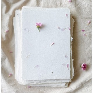 Giấy handmade tái chế ép hoa size A4, A5, A6 trang trí sổ bullet journal - Alyson Studio