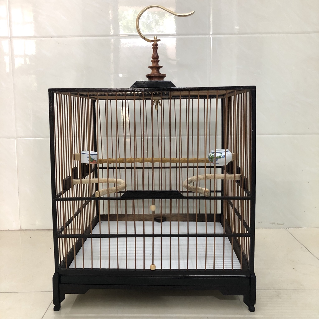 Khung lồng chim chào mào tự ráp,lồng vuông cao,vuông đấu,thái cao,thái đấu. Chất liệu gỗ mun,nan tre,trúc.size 37
