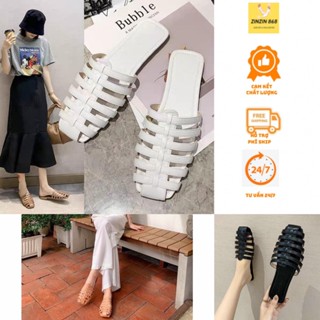 Giày sục nữ đan 7 dây đế bệt siêu đẹp- dép nữ- form co dãn chân bạn nào gầy nên lùi 1 sz( rọ 7 đây)