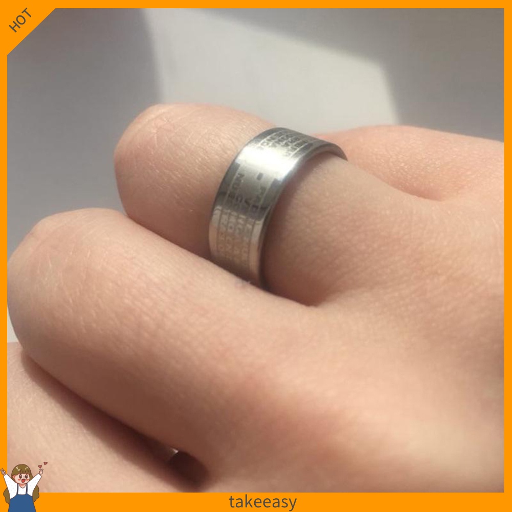 Nhẫn đeo tay bằng thép titan họa tiết chữ thập thời trang cho cặp đôi