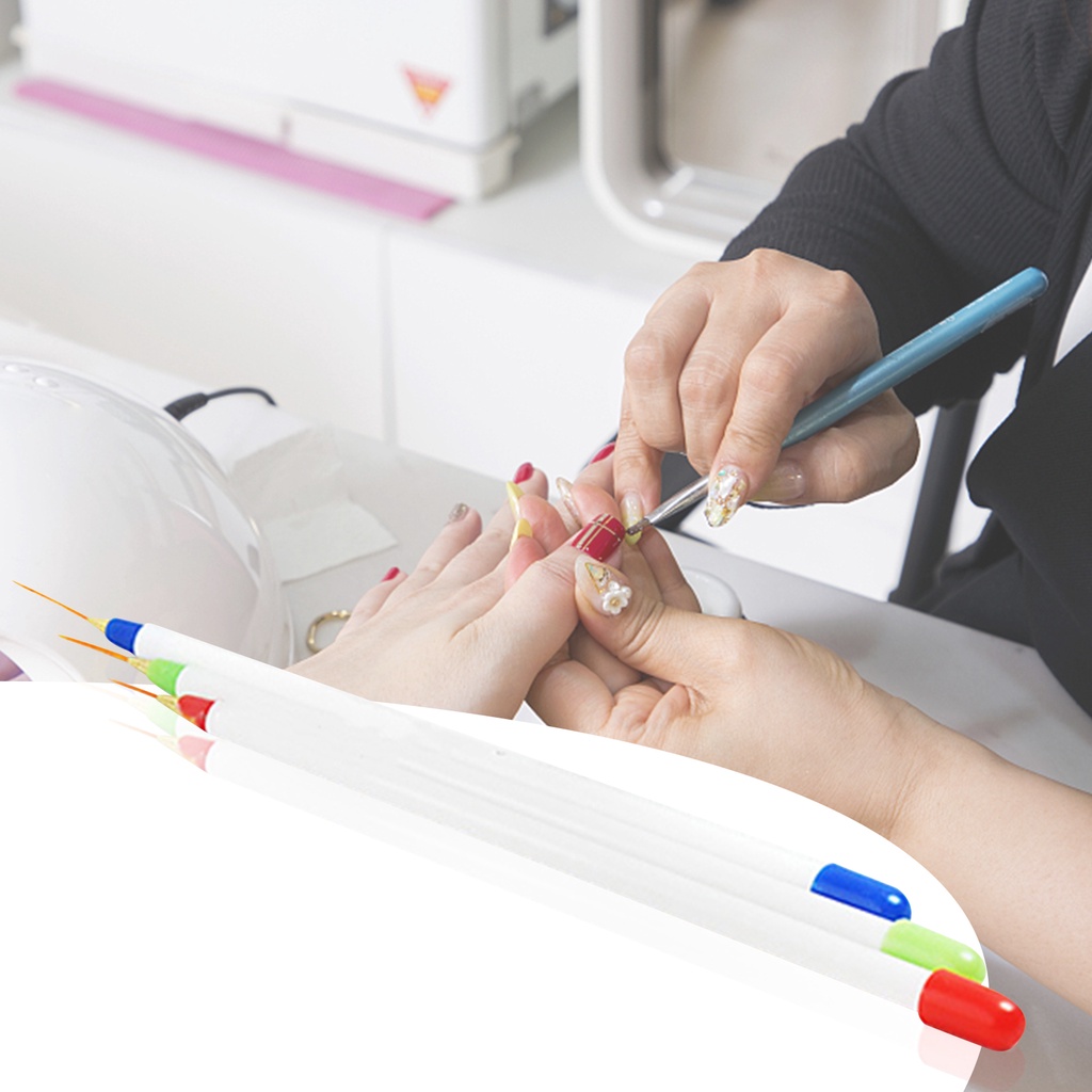Bút Trang Trí Móng Tay Chuyên Nghiệp Không Biến Dạng Với 3 Đầu Cọ Bằng Acrylic