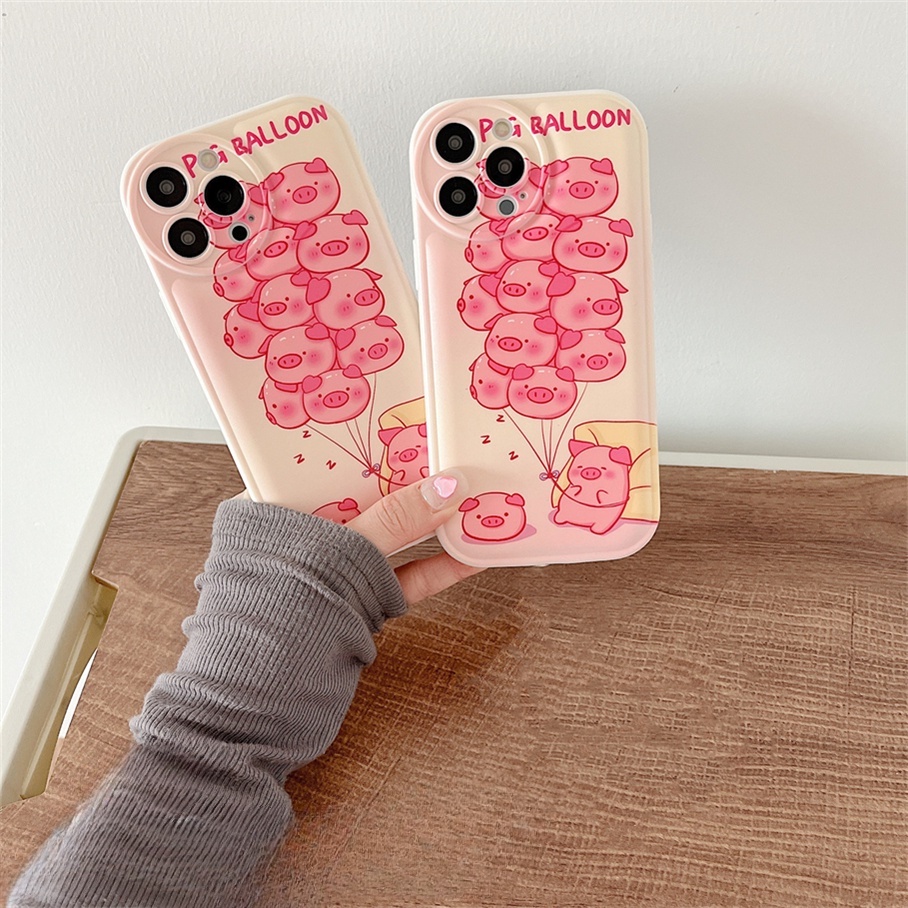 Ốp Điện Thoại Mềm Hình Heo Dễ Thương Cho Iphone6 6splus 7 7plus 8 8plus XR x xs 12 11 pro max plus 13 promax-5013