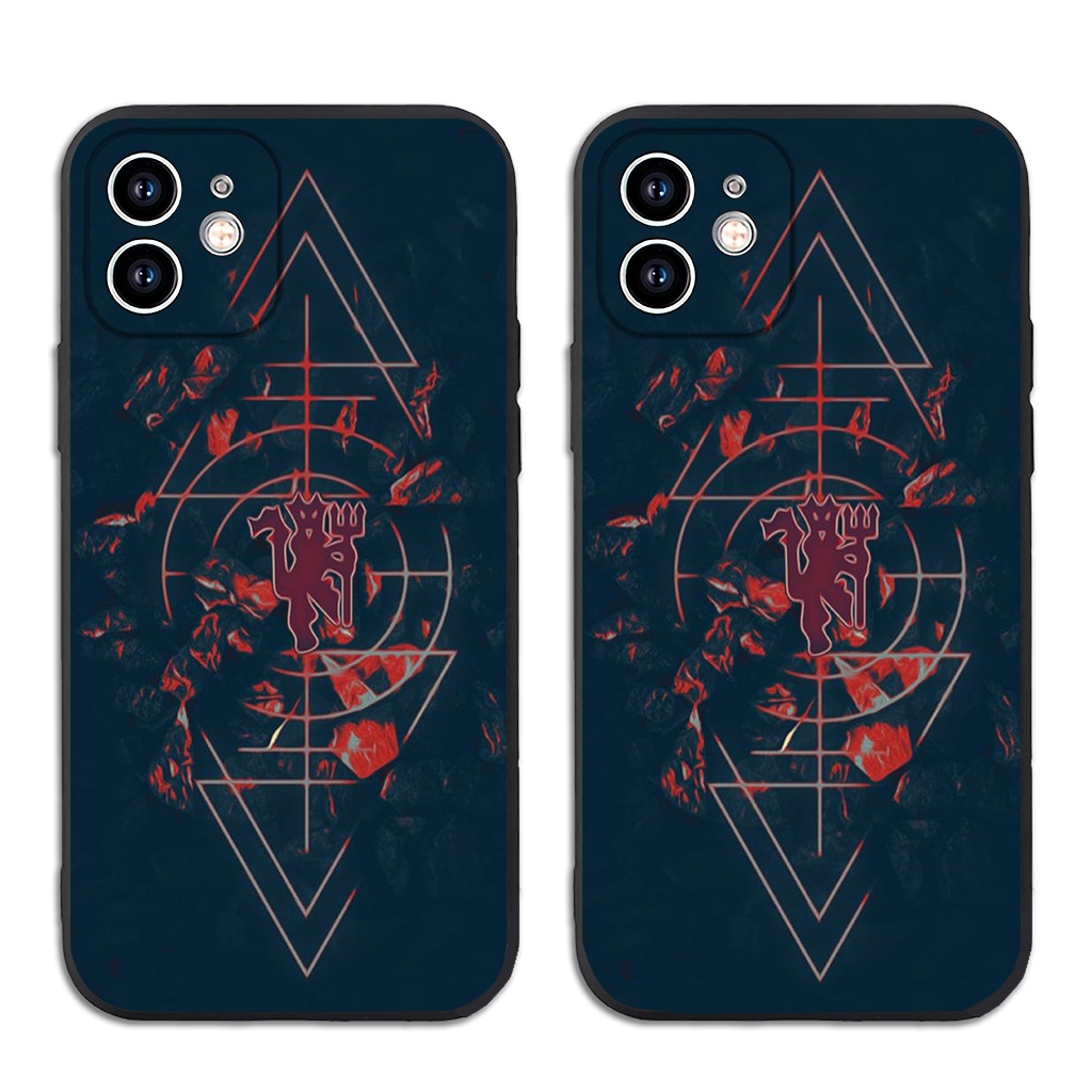 Ốp iphone cạnh vuông Bóng đá Quỷ đỏ bảo vệ cam 6/6splus/7/7plus/8/8plus/x/xr/xs/11/12/13/14/pro/max/plus/promax