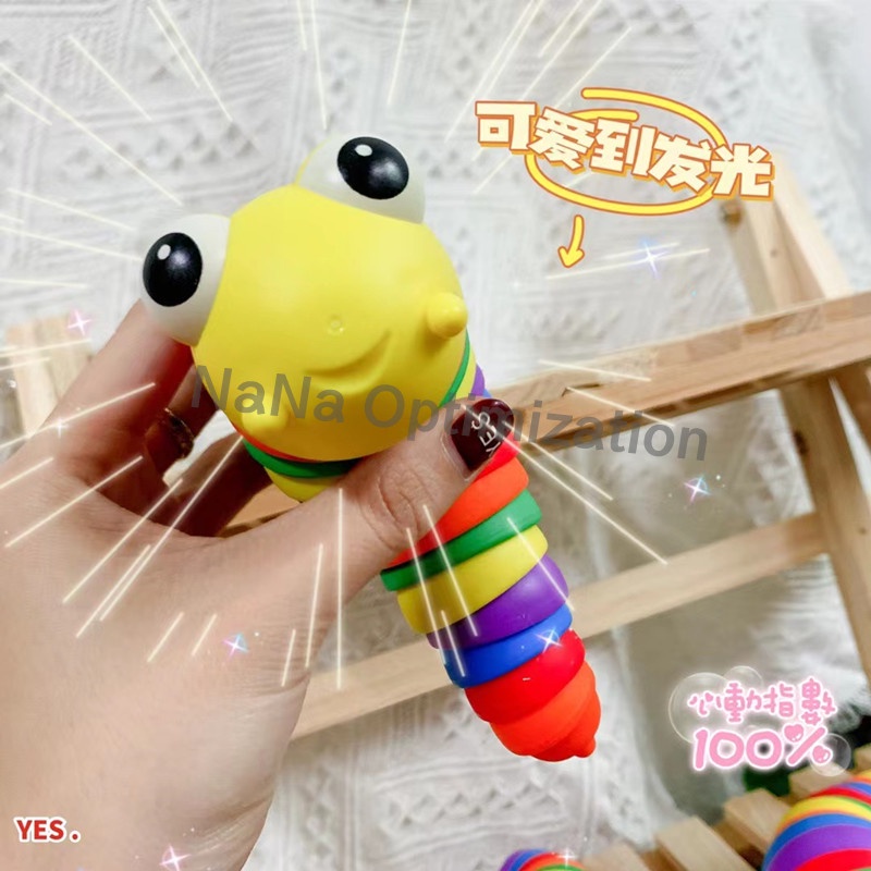 Đồ Chơi Hình Con Sâu Nhiều Màu Sắc Phát Triển Nhận Biết Sớm Cho Bé 1-3 Tuổi