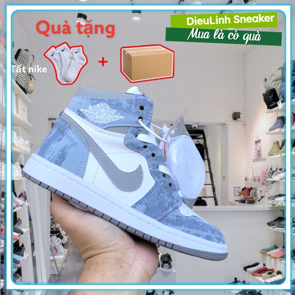Giày 𝐉𝐨𝐫𝐝𝐚𝐧 1 high HYPER ROYAL màu xanh loang nam nữ