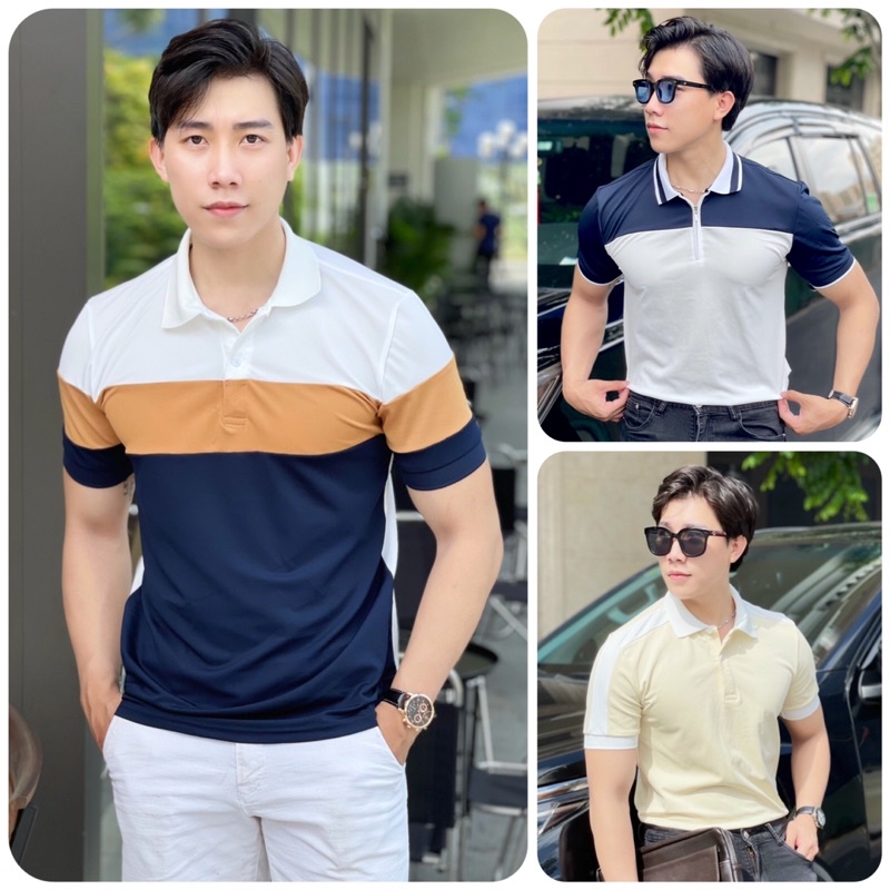 Áo thun polo nam cao cấp cổ bẻ vải cá sấu cực đẹp size VNXK in hình icon dễ thương