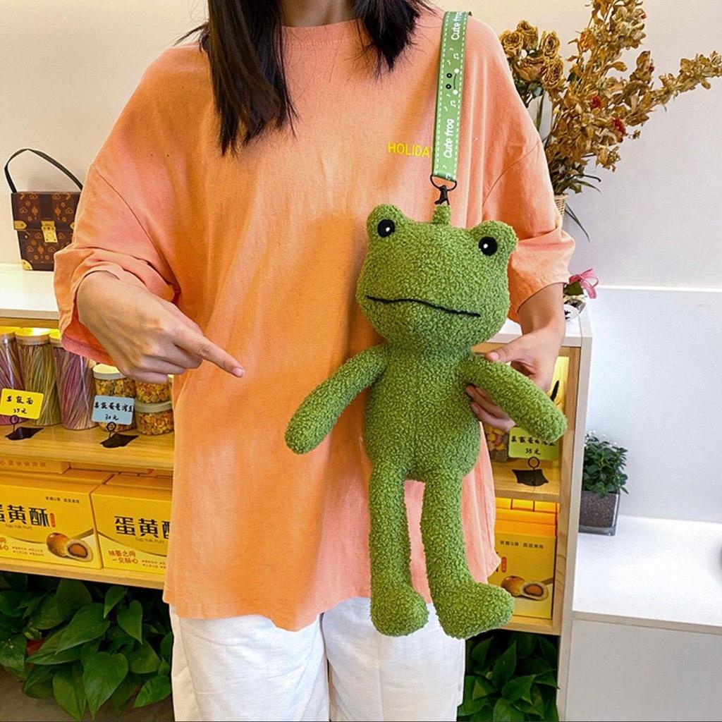 Túi Đeo Chéo Gấu Bông Hình Con Ếch Xanh - Túi Đeo Vai Xinh Xắn Dễ Thương