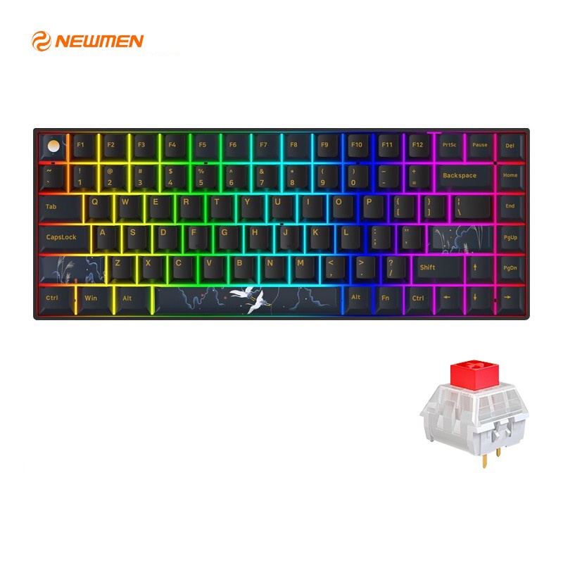 Bàn phím cơ không dây NEWMEN Dual Mode GM840 Pro - Phiên Bản Hạc Vũ Ánh Trăng